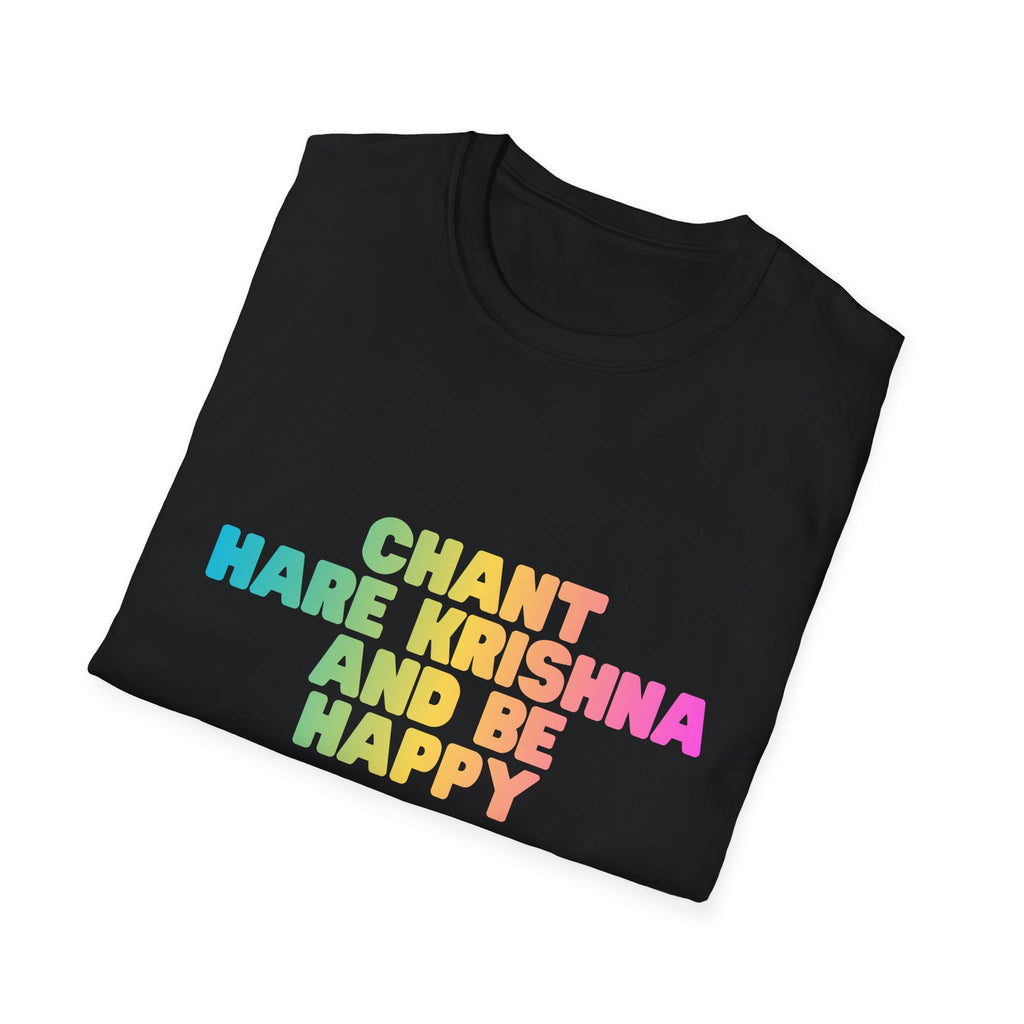 Har "Chant Hare Krishna and Be Happy" Rainbow Spiritual T-Shirt