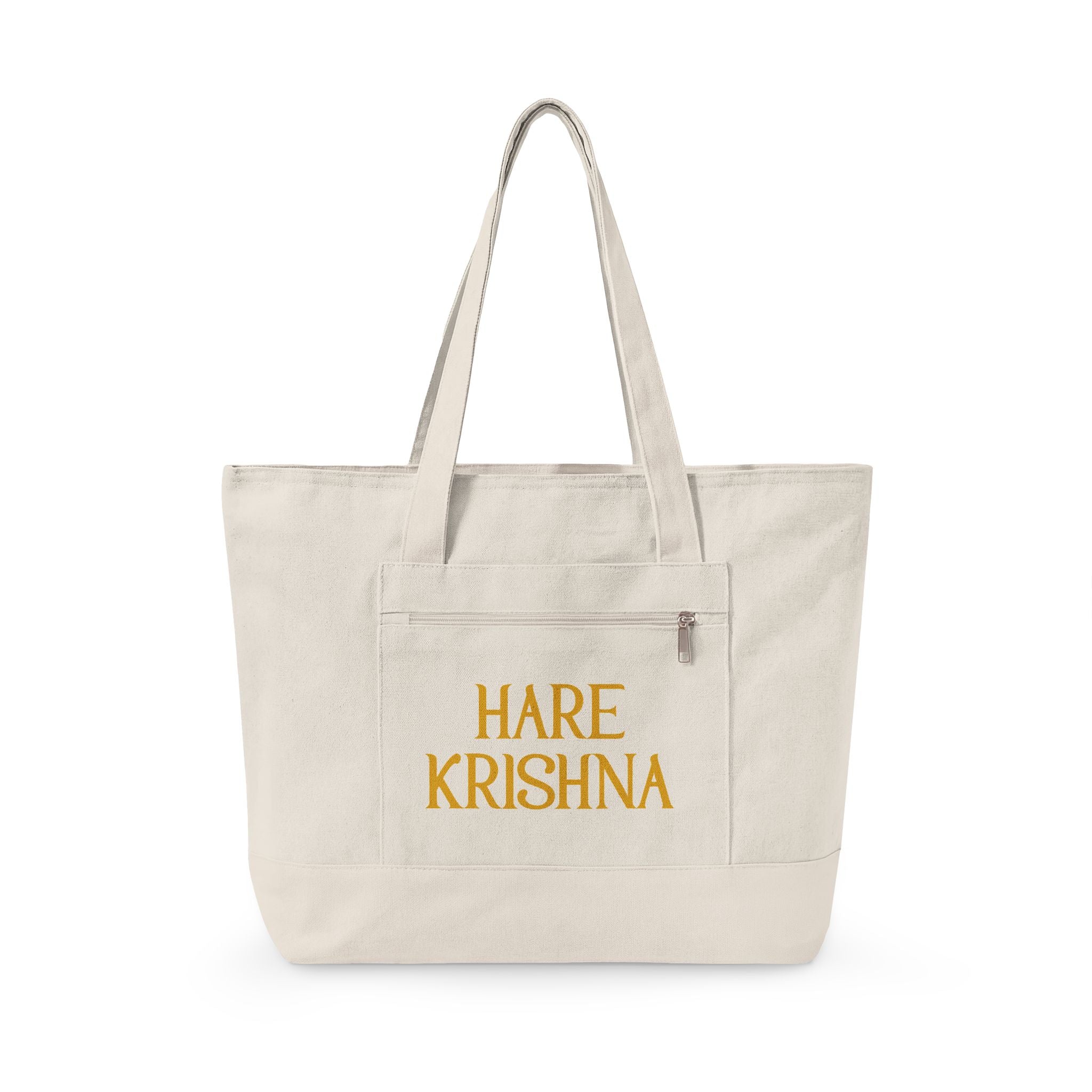 Hare Krishna Zippered Canvas Tote Bag
