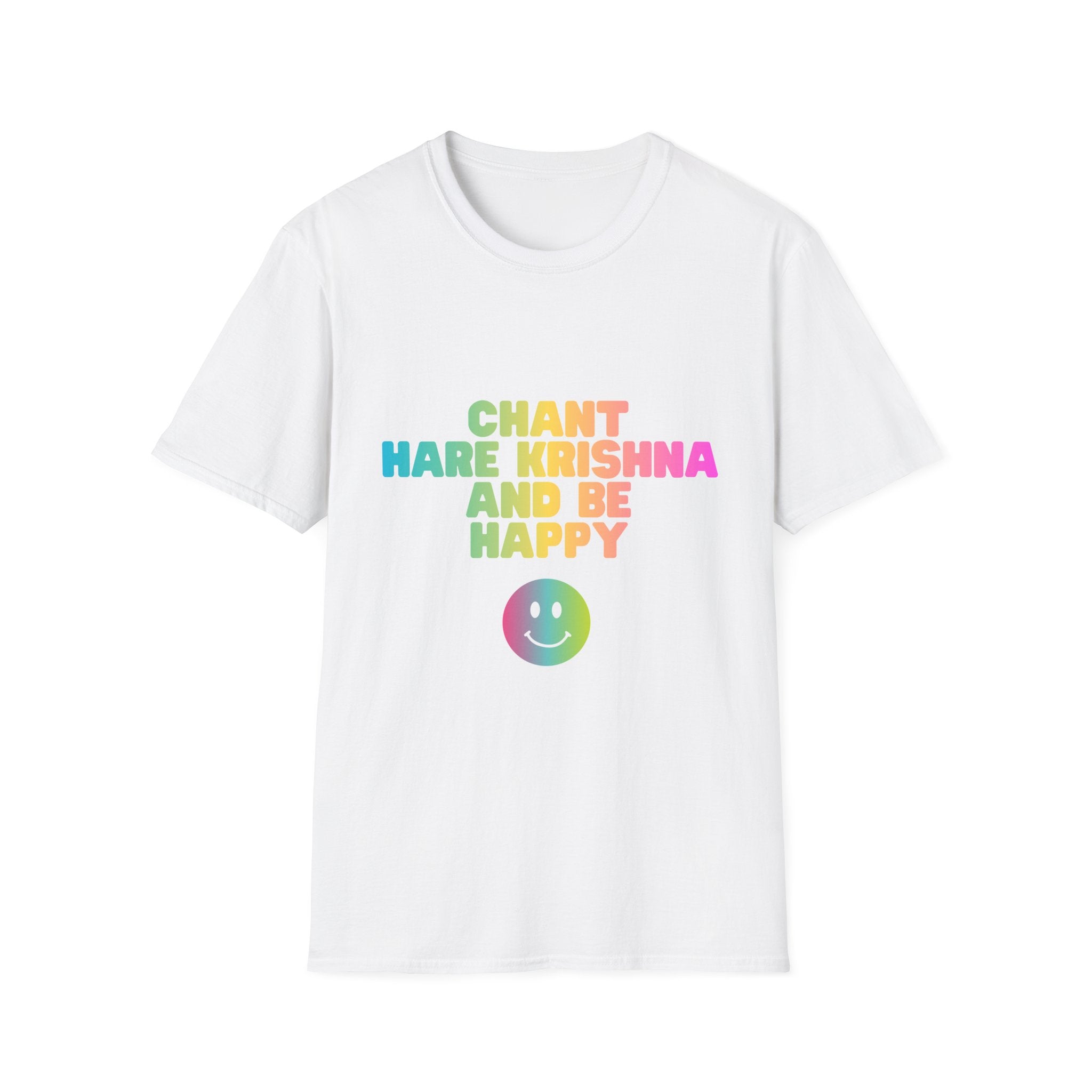 Har "Chant Hare Krishna and Be Happy" Rainbow Spiritual T-Shirt