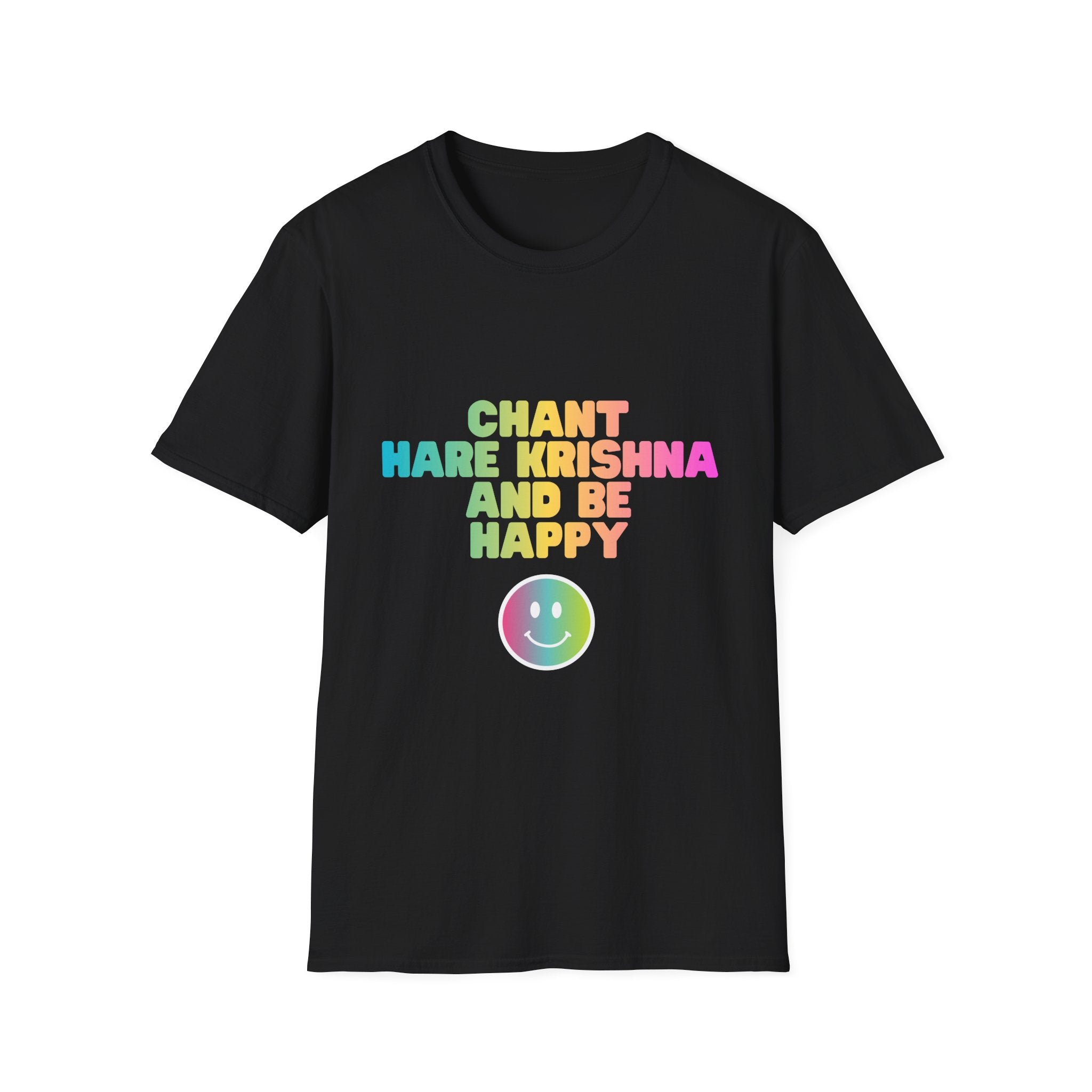 Har "Chant Hare Krishna and Be Happy" Rainbow Spiritual T-Shirt