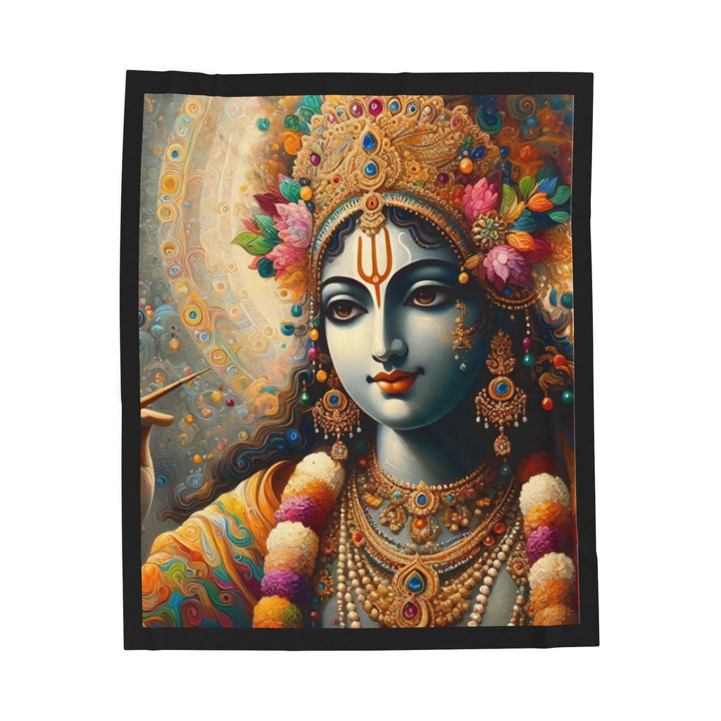 Krishna Portrait Velveteen Plush Blanket